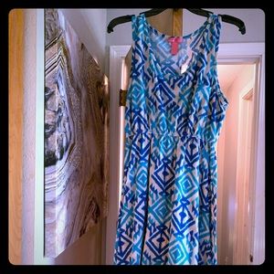 Blue and white casual dress